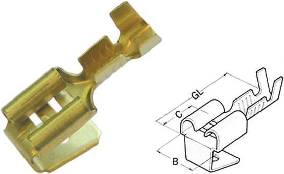 Haupa Flachsteckhülse Ms 1-2,5qmm fl 6,3x0,8mm 280084/20