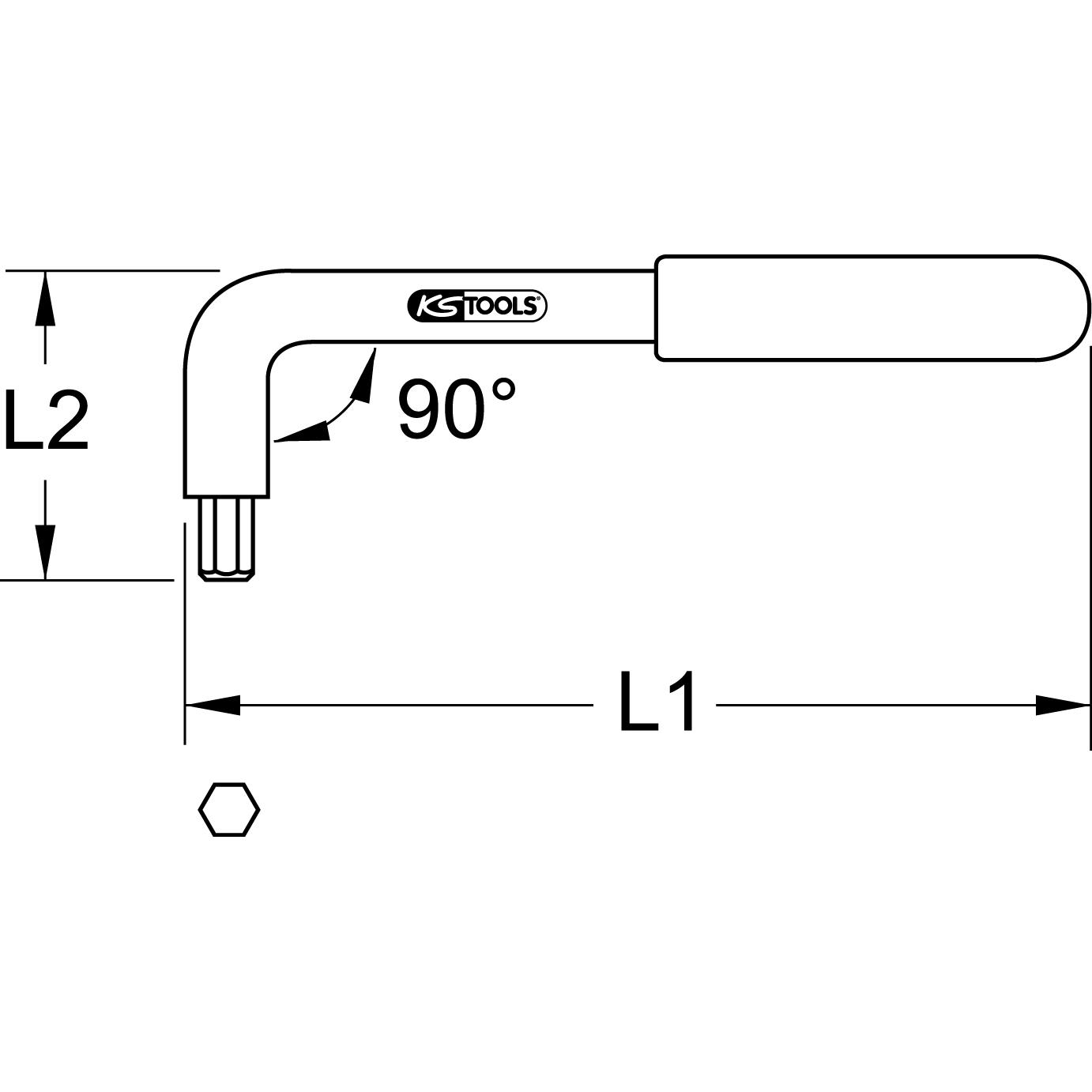 Thumbnail - KS Tools, Sechskantschlüssel, Isolierter Winkelstiftschlüssel, 12mm