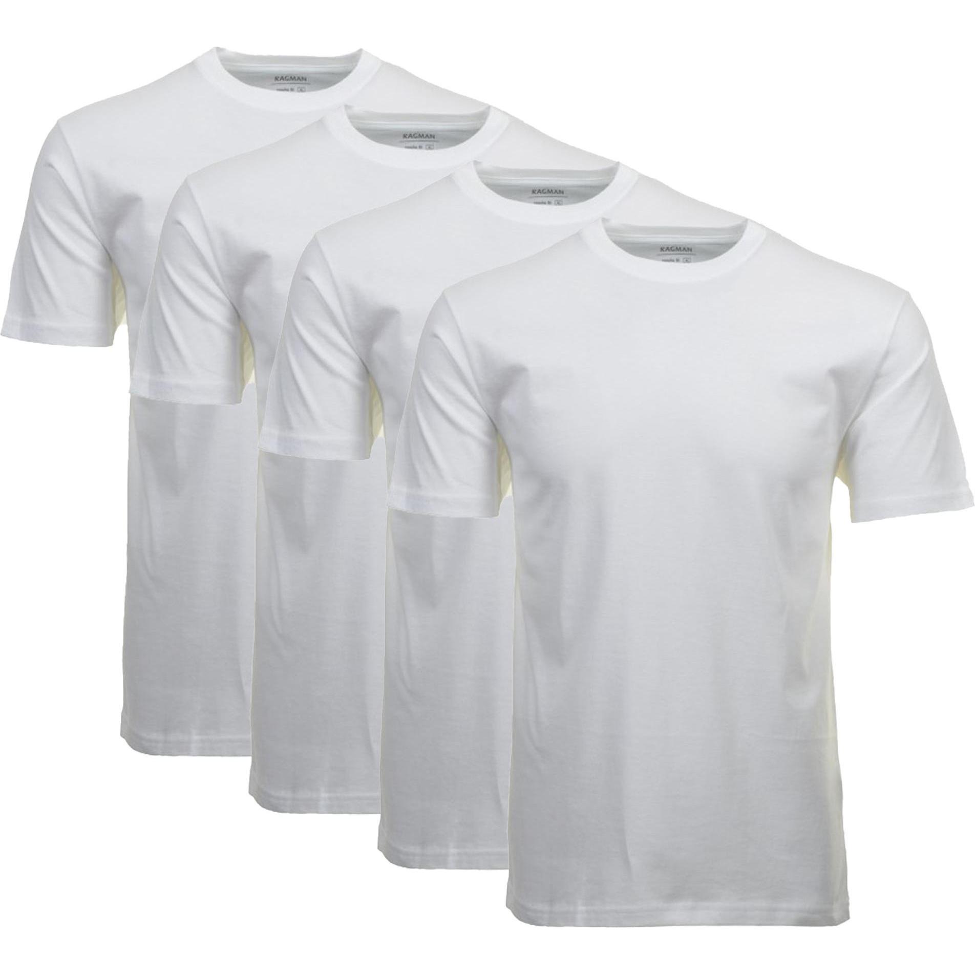 Ragman, Herren, Shirt, T-Shirt Casual Bequem sitzend, Weiss, (4XL)
