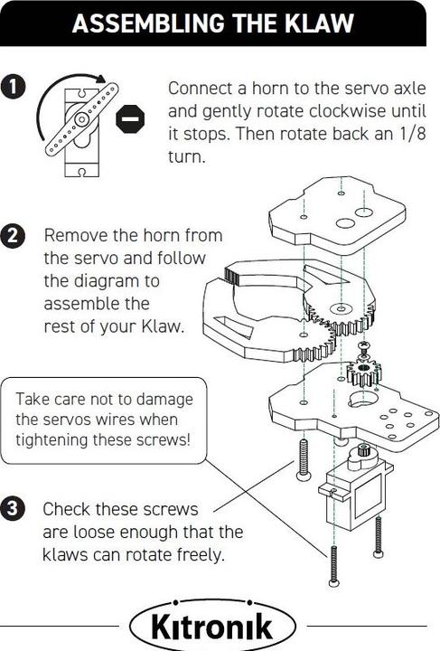Actual product image Kitronik Klaw MK2 Robotic Gripper Kit