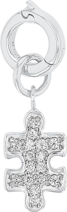 Actual product image Amor charms for ladies, 925 Sterling silver, zirconia synth. | puzzle piece (Silver 925)