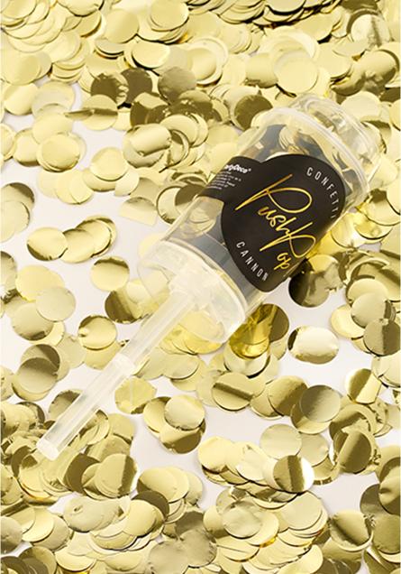 Produktbild Partydeco Konfettikanone Push-Pop 1 Stück, Gold (1 Stück)