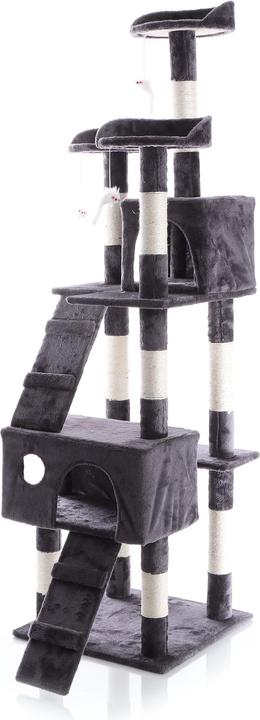Actual product image Wiltec Cat Tree Scratching Post Climbing Tree in Grey 170cm with Platforms Caves and Ramps (170 cm, Grey)