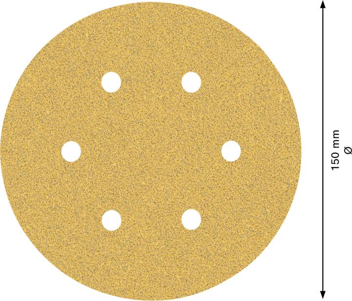 Produktbild Bosch Professional Zubehör EXPERT C470 Schleifpapier mit 6 Löchern für Exzenterschleifer, 150 mm, G 60, 5-tlg. (60)