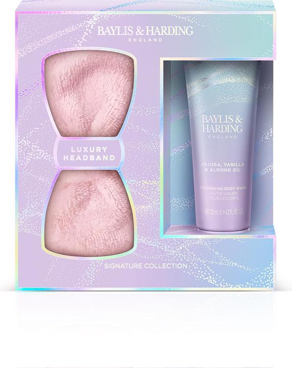 Immagine prodotto Baylis & Harding Set regalo di sapone per il corpo e cerchietti cosmetici con olio di jojoba, vaniglia e mandorle - 2 (Set per la cura del corpo)