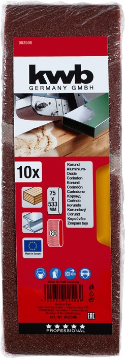 Produktbild kwb 10Er Pack Schleifbd.75X533K 60 (60)