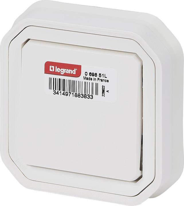 Immagine prodotto Legrand PLEXO Nuova copertura per commutatore da 1 zoccolo a prova di umidità, montaggio tramite morsetti a