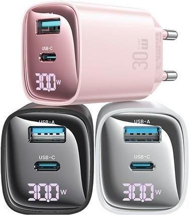 Immagine prodotto Usams Ład. siec. CC229 30W GaN USB-C/USB-A Ricarica rapida Serie XC czarny/nero CC229TC01 (30 W)