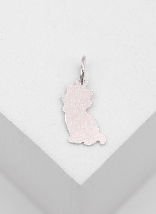 Immagine prodotto Muau Ciondolo gatto oro bianco 750, 18x9mm (Oro bianco 750/18 carati)