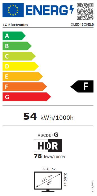 Energy Label LG OLED48C6ELB (48", OLED, UHD)