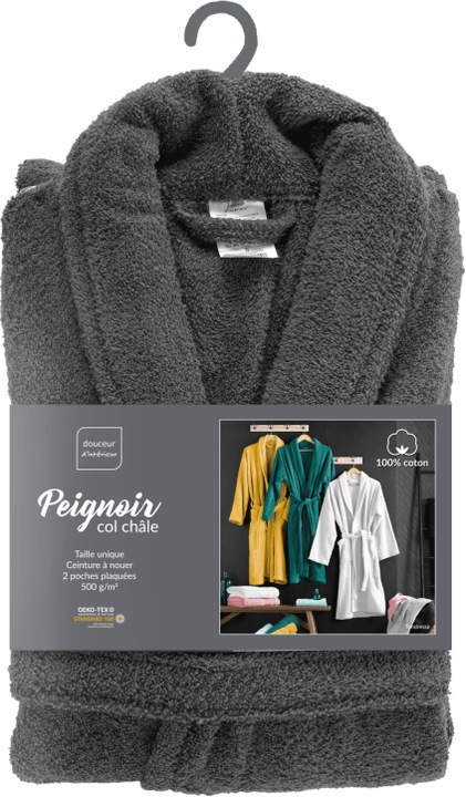 Actual product image Douceur D'intérieur Shawl collar bathrobe (One size)