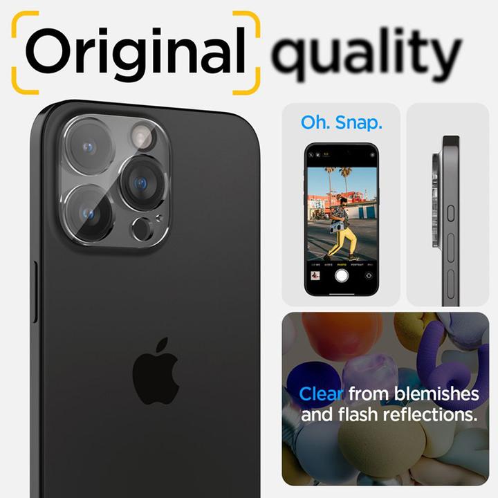 Immagine prodotto Spigen Proteggi fotocamera Optik.tR per iPhone 14 Pro / Pro Max / 15 Pro / Pro Max - trasparente 2 p (2 Pezzo/i, Apple iPhone 16 Pro Max, Apple iPhone 14 Pro, Apple iPhone 14 Pro Max, Apple iPhone 15 Pro Max, Apple iPhone 15 Pro, Apple iPhone 16 Pro)