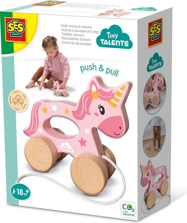 Actual product image Ses Unicorn 2 in 1 wooden pull-along toy