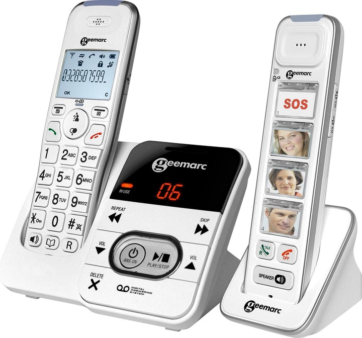 Produktbild Geemarc PACK Mobility 295 Schnurloses Seniorentelefon Anrufbeantworter, Foto-Tasten Beleuchtetes Display Wei