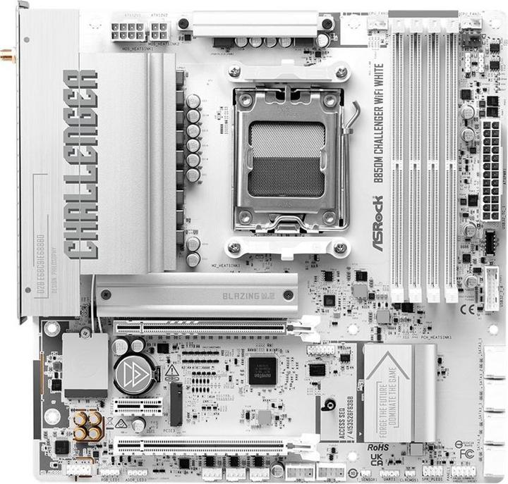 AsRock MB AMD AM5 B850M Challenger WiFi White (AM5, AMD B850, mATX)