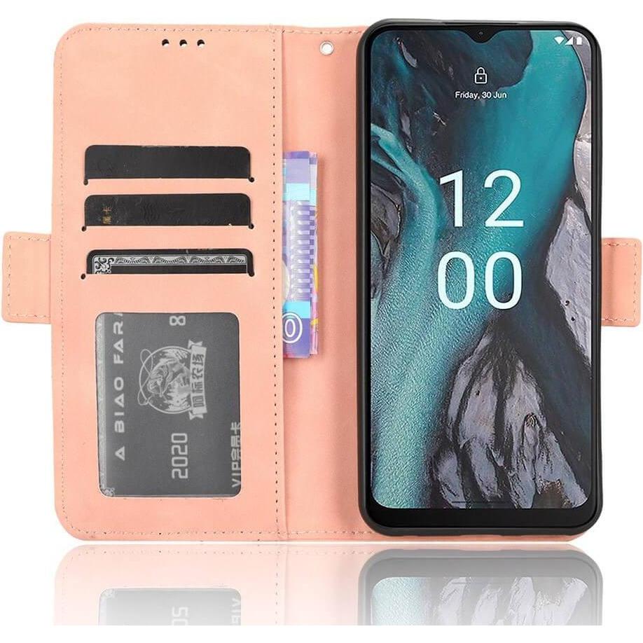 Thumbnail - Cover-Discount Nokia C22 - Etui mit vielen Kartenfächer rosa (Nokia C22), Smartphone Hülle, Rosa