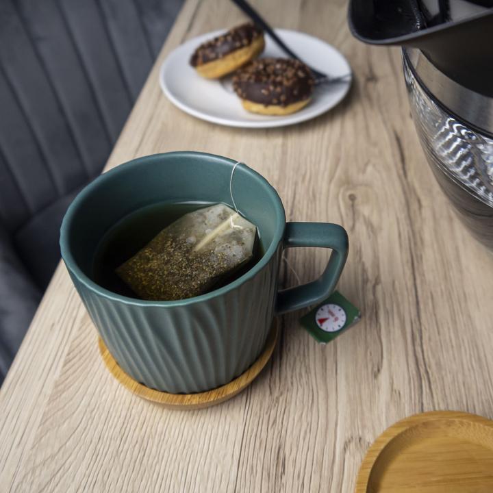 Produktbild Intirilife Kaffeetasse mit Holz Untersetzer (230 ml, 1 x)