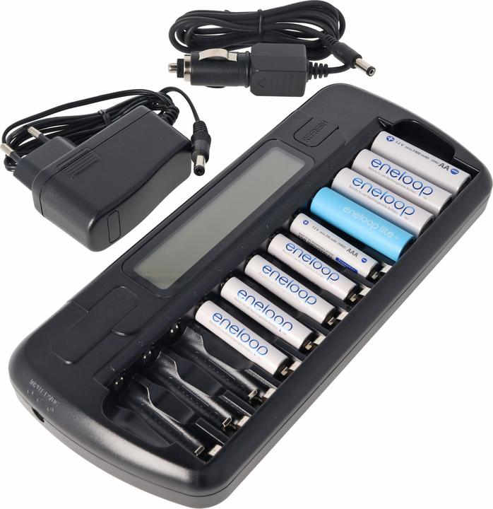 Produktbild Everactive NIMH Ladegerät mit LCD-Display für 1-12 AA oder AAA Akkus (1 Stk., Gerätespezifisch, Ladegerät inkl. Akku)