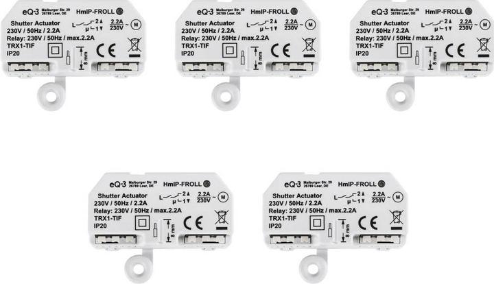 Produktbild Homematic IP Set bestehend aus 5x Rollladenaktor – Unterputz HmIP-FROLL (Rolladenaktor)
