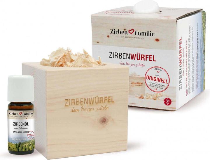 Produktbild ZirbenFamilie ZirbenWürfel Set inkl. 10ml ZirbenÖl