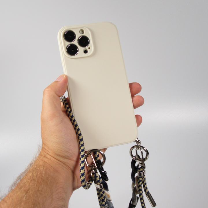 Actual product image PhoneLook Sleeve Silicone Gel with Necklace Rope & Decoration Stone Chain (Apple iPhone 13 Pro Max)