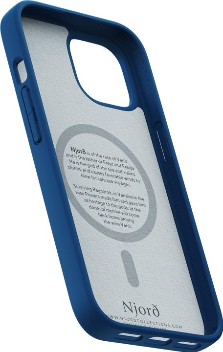 Image du produit Njord Étui rigide en daim MagSafe bleu marine (Apple iPhone 15)