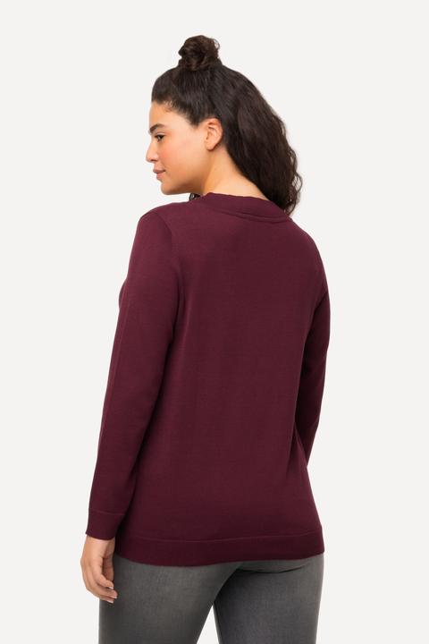Produktbild Ulla Popken Pullover, V-Ausschnitt, Langarm, weicher Feinstrick (50, 52)
