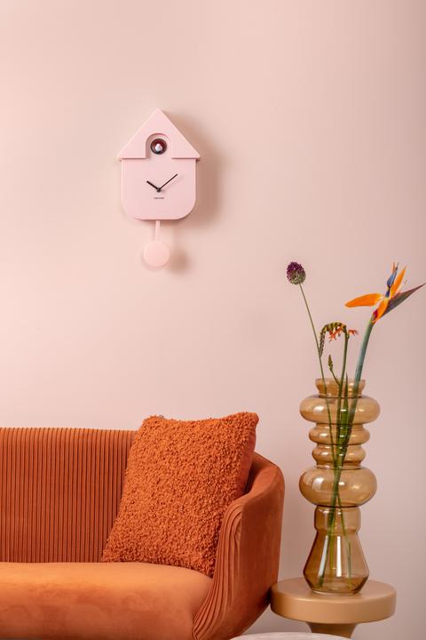 Produktbild Karlsson Koekoeksklok Modern Cuckoo - Roze - 21,5x8,5x41cm - Wandklok Modern