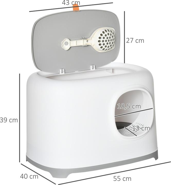 Actual product image PawHut Cat litter tray with compact design (Cat litter box closed)