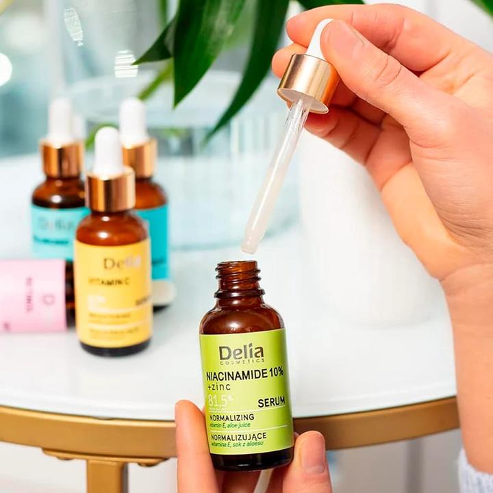 Productafbeelding Delia Cosmetics NIACINAMIDE 10%+ZINC Dag & Nacht Normaliserend Serum (30 ml)