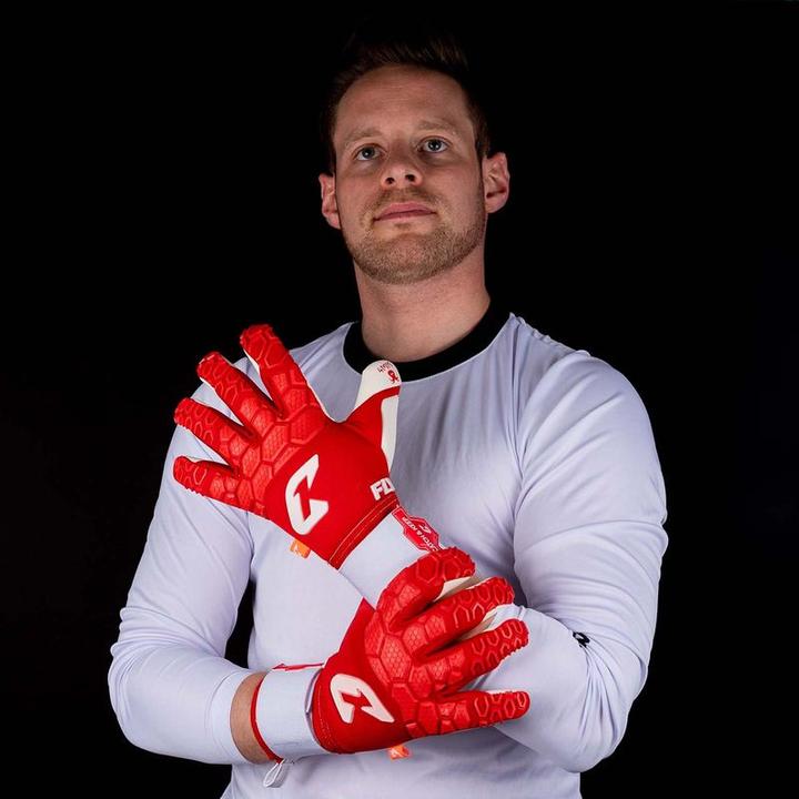 Produktbild Catch & Keep Fussballhandschuhe Fly Red Soul Gr. 11 Rot Torwart Keeper Goalie Handschuhe (11)