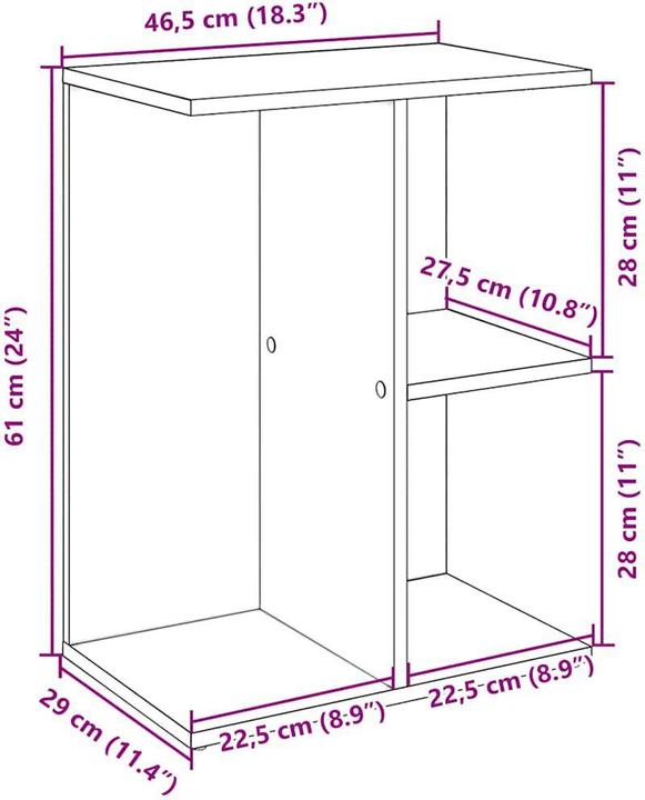 Immagine prodotto vidaXL Nachttisch (46.50 x 29 x 61 cm)