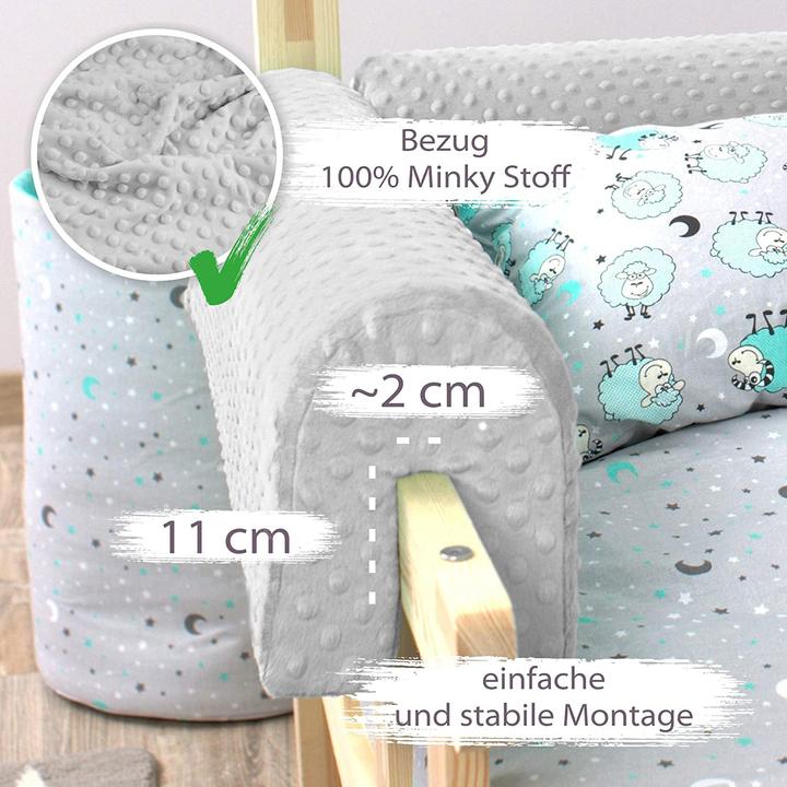 Produktbild Totsy Baby Bettkantenschutz, 90cm, Hellgrau
