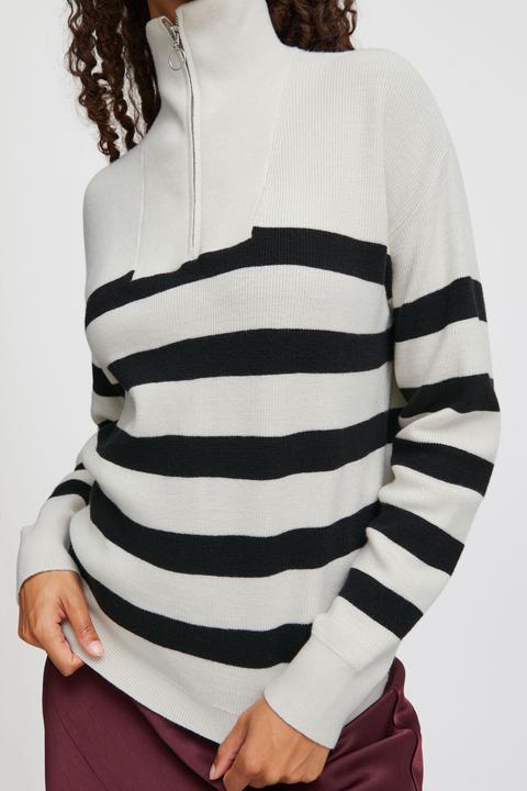 Produktbild B.young BYMANINA ZIPPER STIPE PULLOVER - 20813910 (XL)