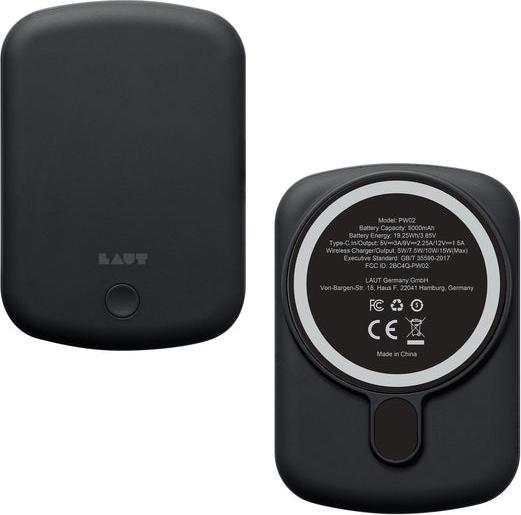 Laut POWER CHARGE HANDY Black Powerbank,comp. with MagSafe (5000 mAh, 15 W, 19.25 Wh)