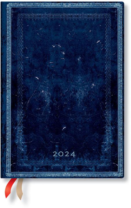 Immagine prodotto Paperblanks PAPERBLAN Agenda Encre Bleue 2025 DFD5897 1W/2S HOR Midi HC FR 13x18cm (1 settimana / 2 pagine)
