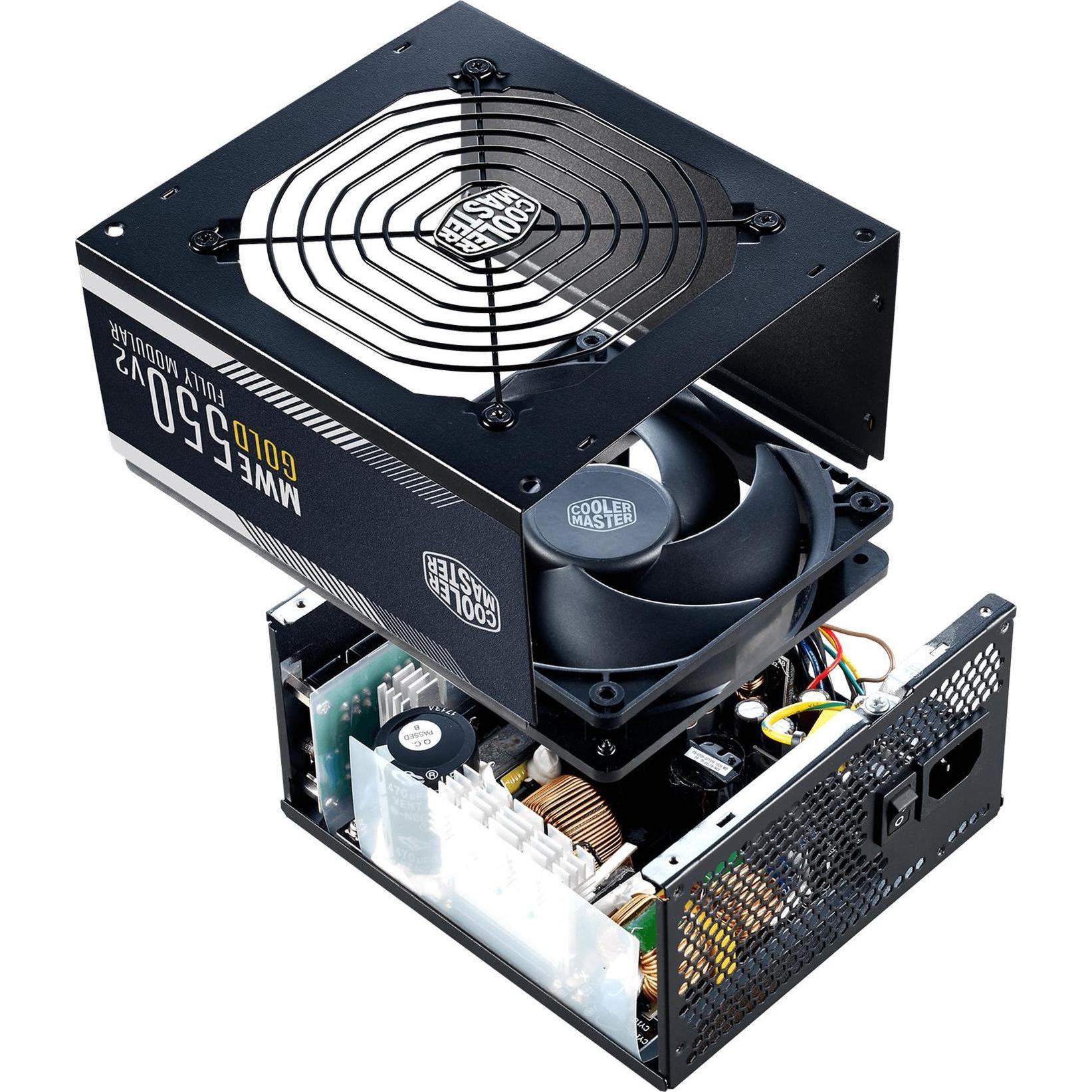 Thumbnail - Cooler Master MWE Gold V2 550 (550 W), PC Netzteil, Schwarz