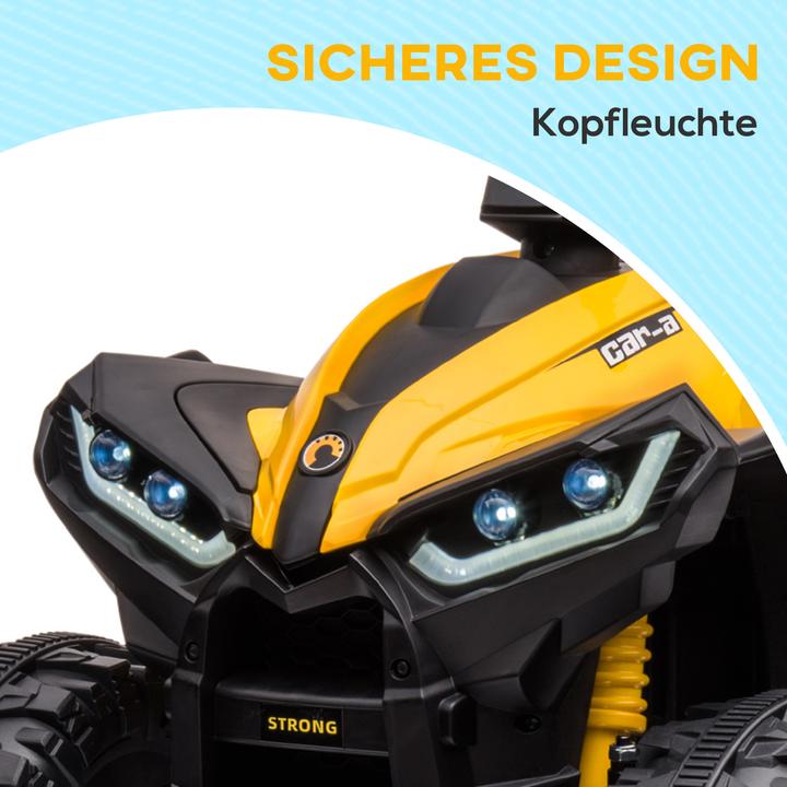 Image du produit Homcom Elektro-Quad Kunststoff, Metall Schwarz+Gelb (12 V)