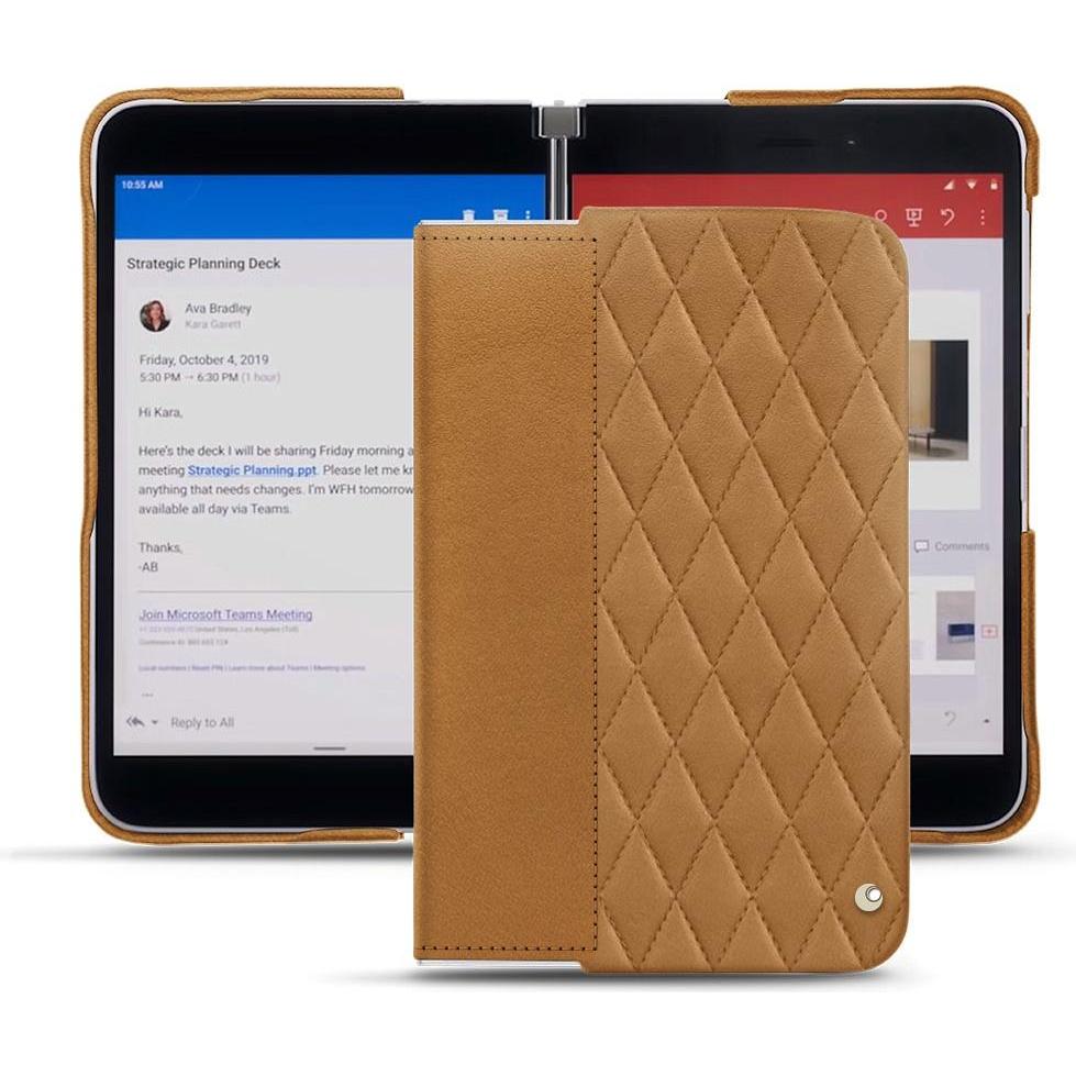 Noreve Lederschutzhülle (Microsoft Surface Duo), Smartphone Hülle, Braun