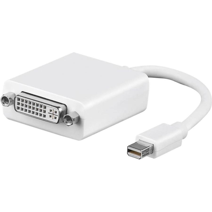 Goobay mini DisplayPort zu DVI-D Adapterkabel 1.1, Mini DisplayPort-Stecker, Weiss, 0.1 m (Mini DP, 10 cm), Data + Video...