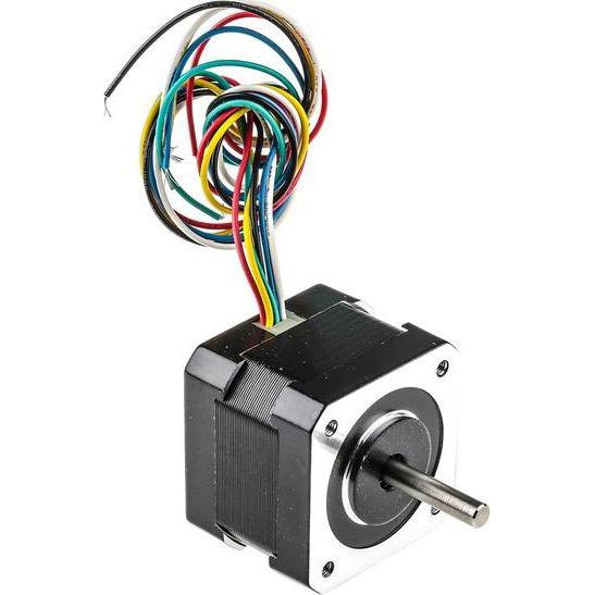 RS PRO, Motore elettrico, Motore passo-passo ibrido 1,8° 12 V / 310 mA a 6 fili, albero 42,3 x 42,3 mm Ø 5 mm
