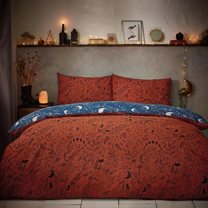 Actual product image Furn Witchy Vibes Reversible Halloween Duvet Cover Set (Duvet cover, 260 x 220 cm)