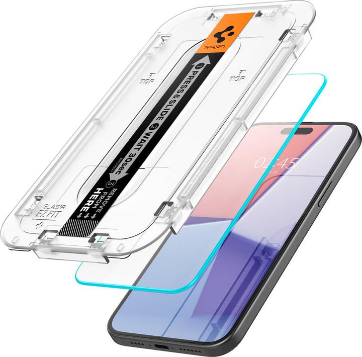 Actual product image Spigen Glas.TR EZ Fit (2 Piece, Apple iPhone 15)