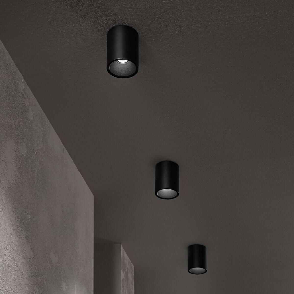 Thumbnail - Ideal lux, Wandleuchte + Deckenleuchte, NITRO LED Deckenleuchte 10W ⌀80mm Schwarz warmweiss 206004 (1100 lm)