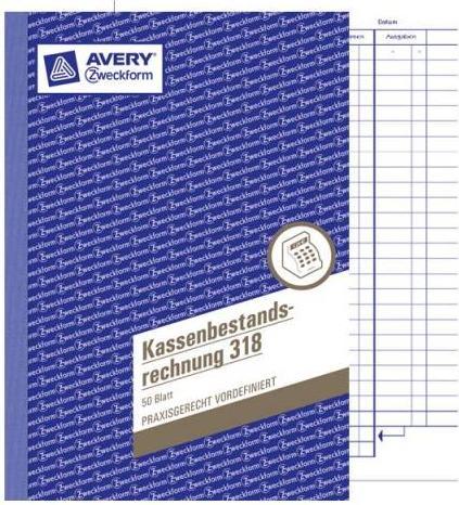 Actual product image Avery Cash balance statement (50x)