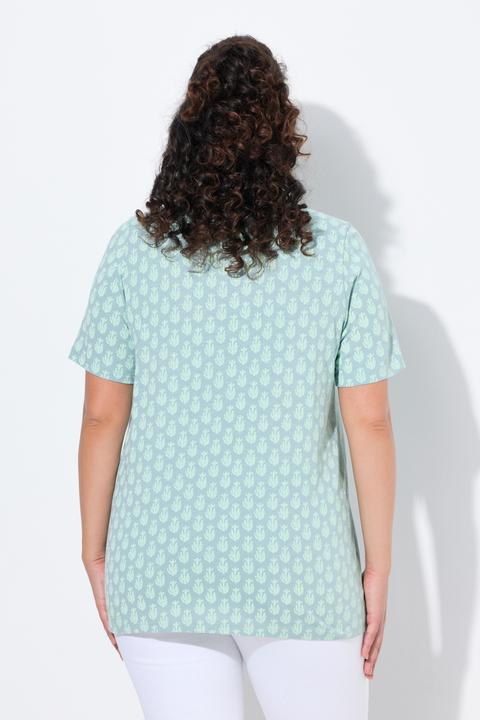 Produktbild Ulla Popken T-Shirt, A-Linie, V-Ausschnitt, Zierfalten, Halbarm (46, 48)