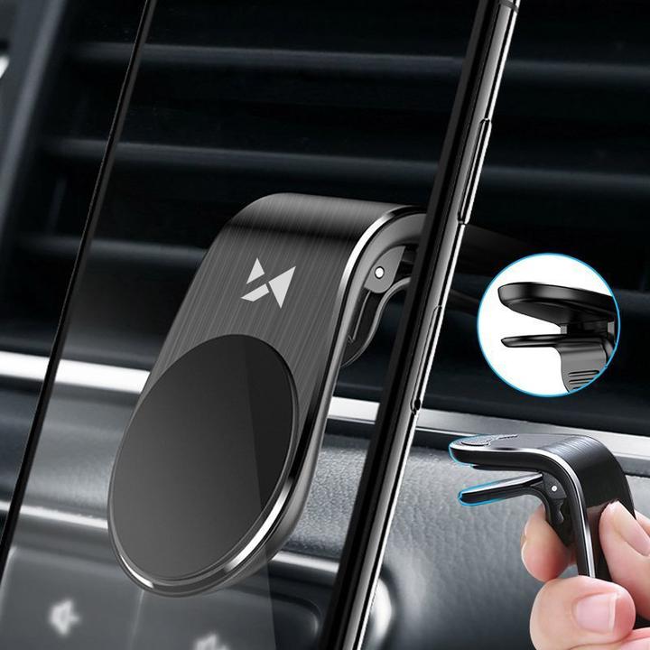 Actual product image Wozinsky magnetic phone holder on the ventilation grille black (WCH-02)