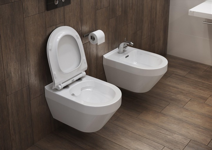 Actual product image Cersanit rimless low-level WC Crea white wall-mounted