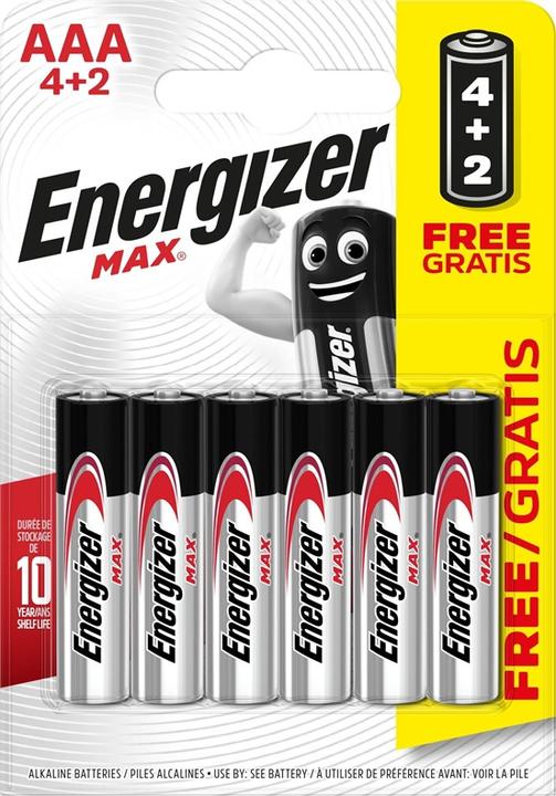 Produktbild Energizer Max Alkaline Micro-Batterien, 4+2 (6 Stk., AAA)