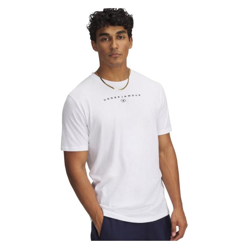 Under Armour, Herren, Sportshirt, T-Shirt Mit Gestapeltem Logo (L), Weiss, L